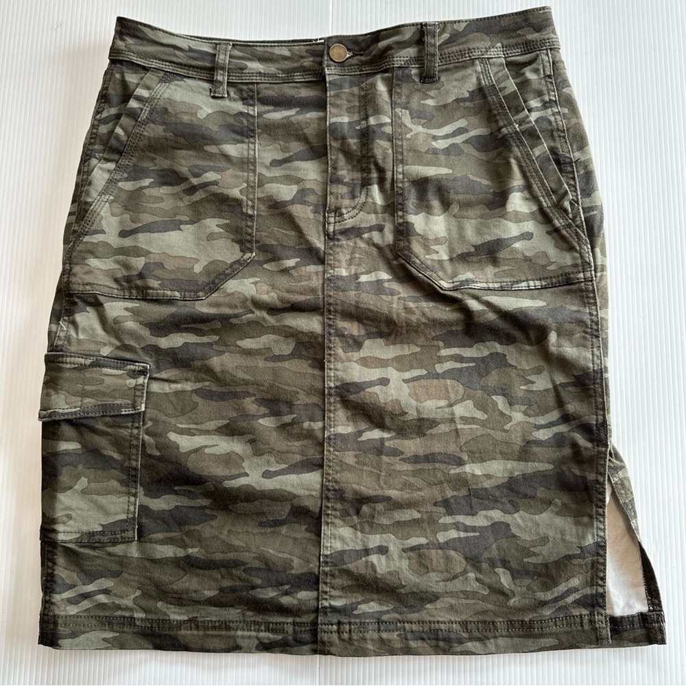 Caslon Women Sz 6 Camo Print Casual Skirt Cotton Blend